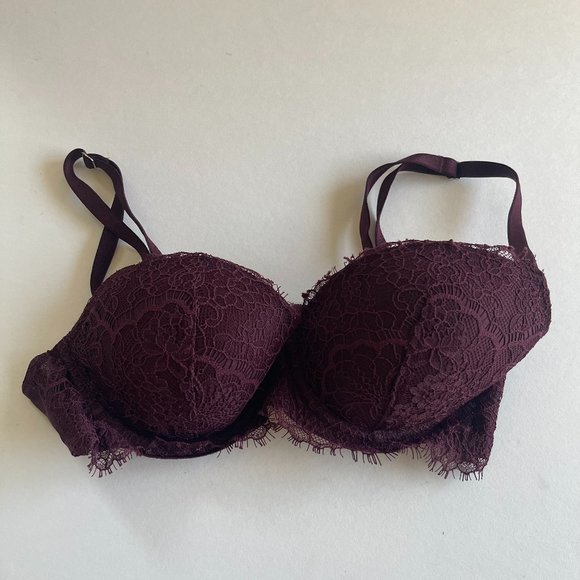 Victoria’s Secret Dream Angels Lined Demi Bra 32C Purple Lace - Picture 1 of 5